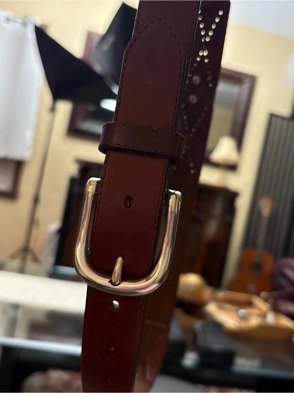 VINTAGE Brighton Brown Leather Belt with Silver Buckle WITH SILVER flying fish 🐟